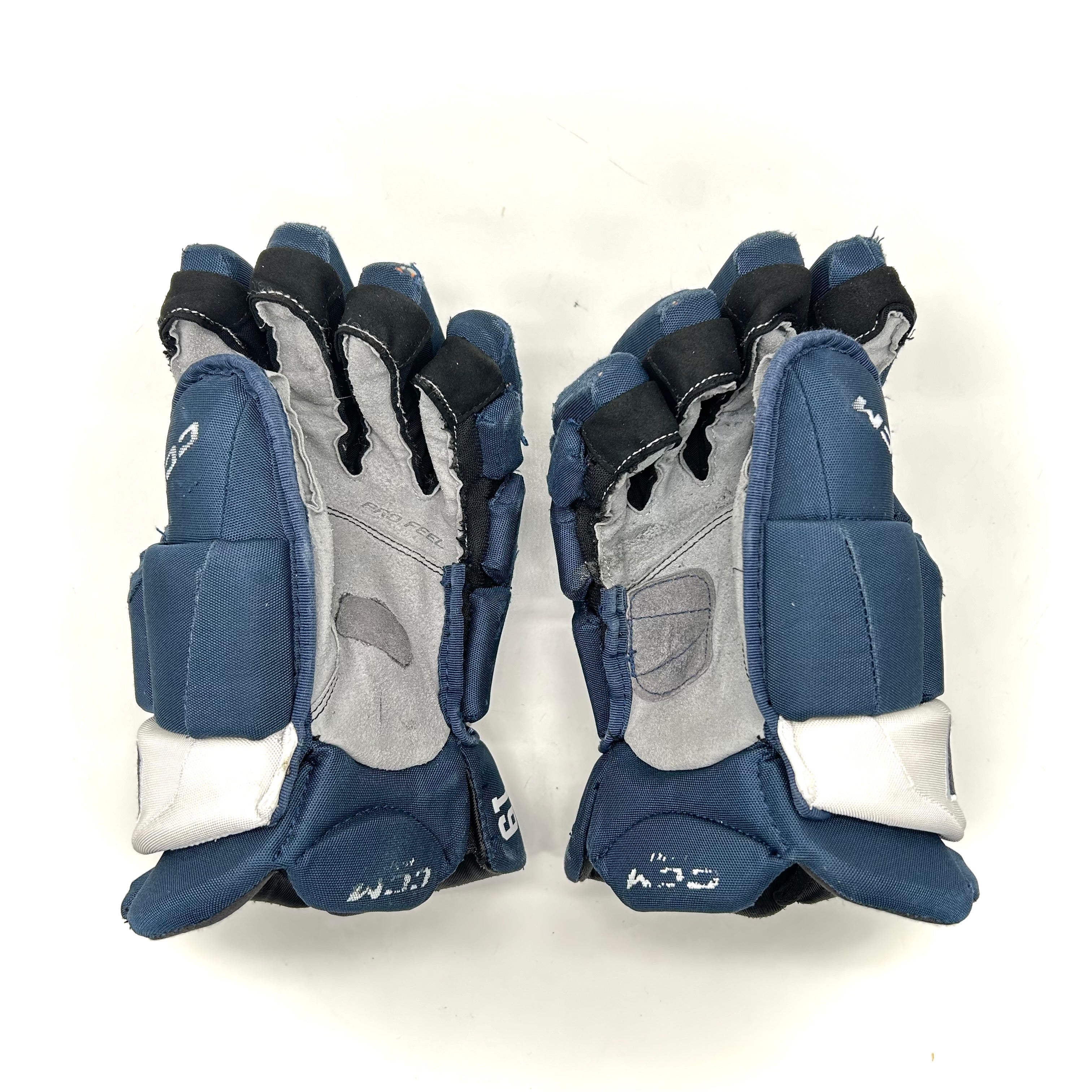 CCM HGJSPP - Gants NCAA Pro Stock d'occasion (bleu marine/blanc)